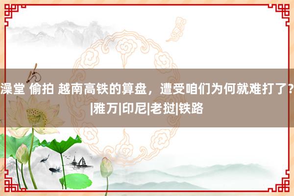 澡堂 偷拍 越南高铁的算盘，遭受咱们为何就难打了？|雅万|印尼|老挝|铁路