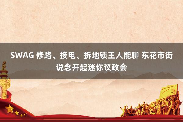 SWAG 修路、接电、拆地锁王人能聊 东花市街说念开起迷你议政会