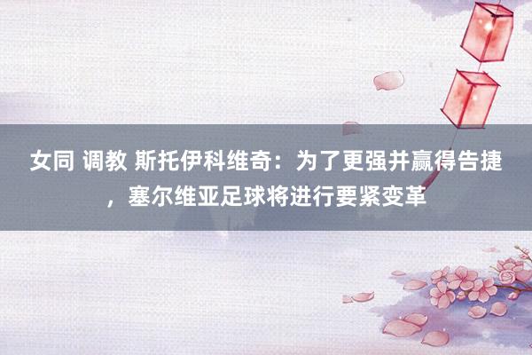 女同 调教 斯托伊科维奇：为了更强并赢得告捷，塞尔维亚足球将进行要紧变革