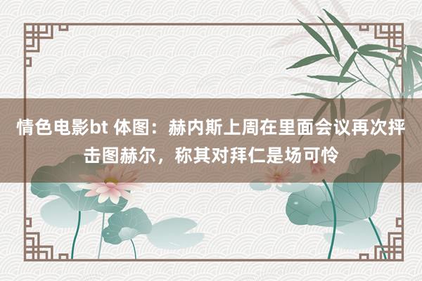 情色电影bt 体图：赫内斯上周在里面会议再次抨击图赫尔，称其对拜仁是场可怜