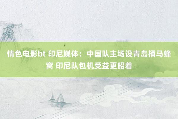 情色电影bt 印尼媒体：中国队主场设青岛捅马蜂窝 印尼队包机受益更昭着