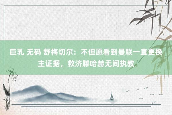 巨乳 无码 舒梅切尔：不但愿看到曼联一直更换主证据，救济滕哈赫无间执教