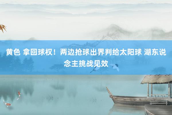 黄色 拿回球权！两边抢球出界判给太阳球 湖东说念主挑战见效